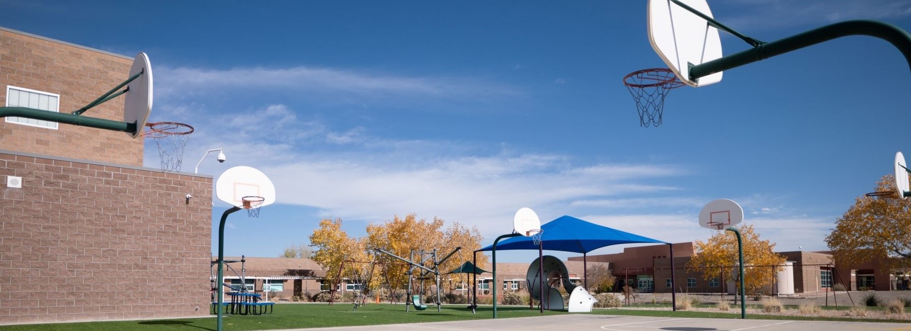 outdoor basketball court at the school