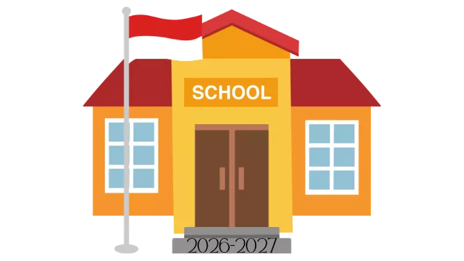 clipart picture of a school with the year 2026-2027